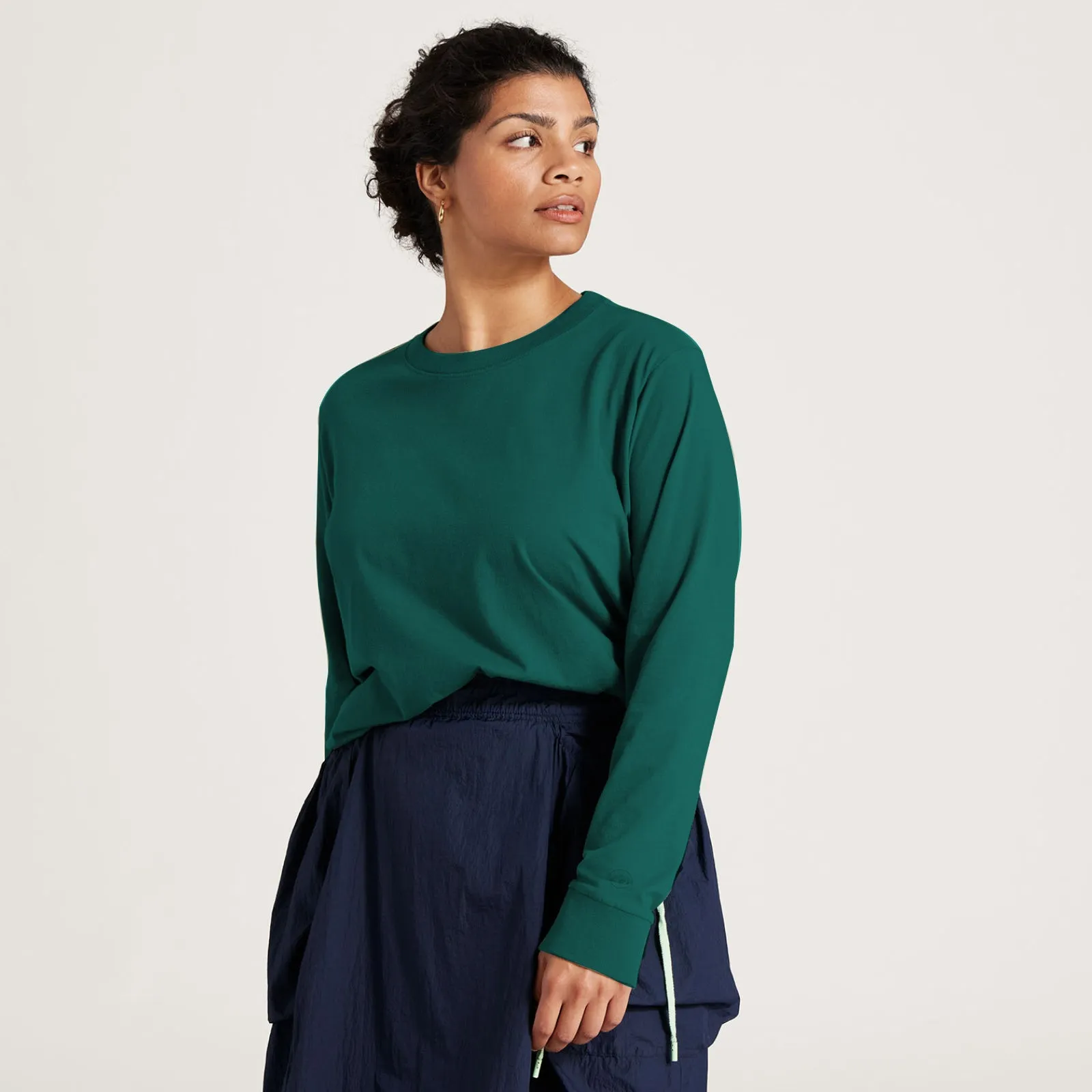 Women's Allgood Organic Cotton Long Sleeve Tee - Deep Emerald sold by allbirds