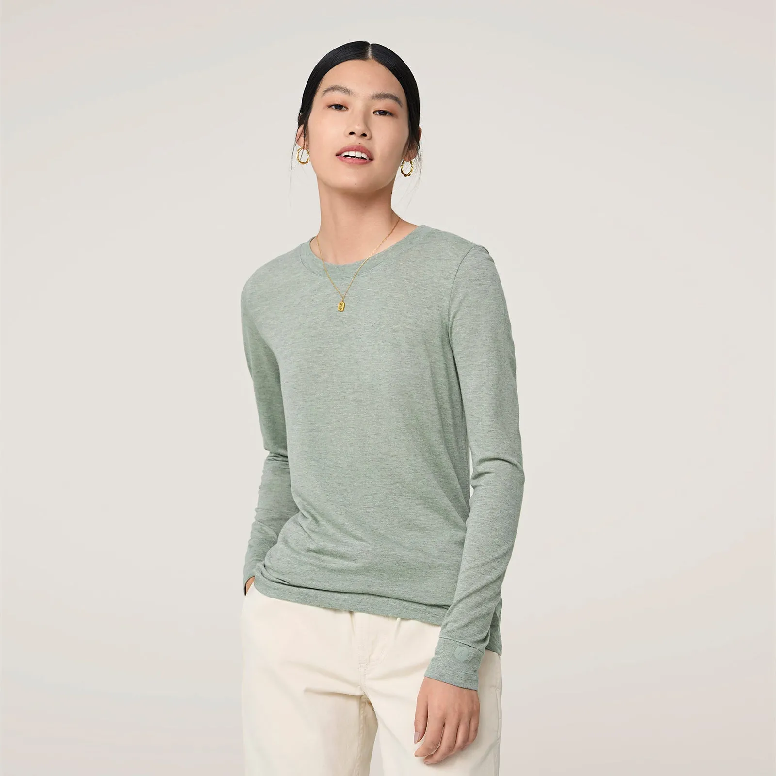 Women's Long Sleeve Sea Tee - Hazy Pine sold by allbirds