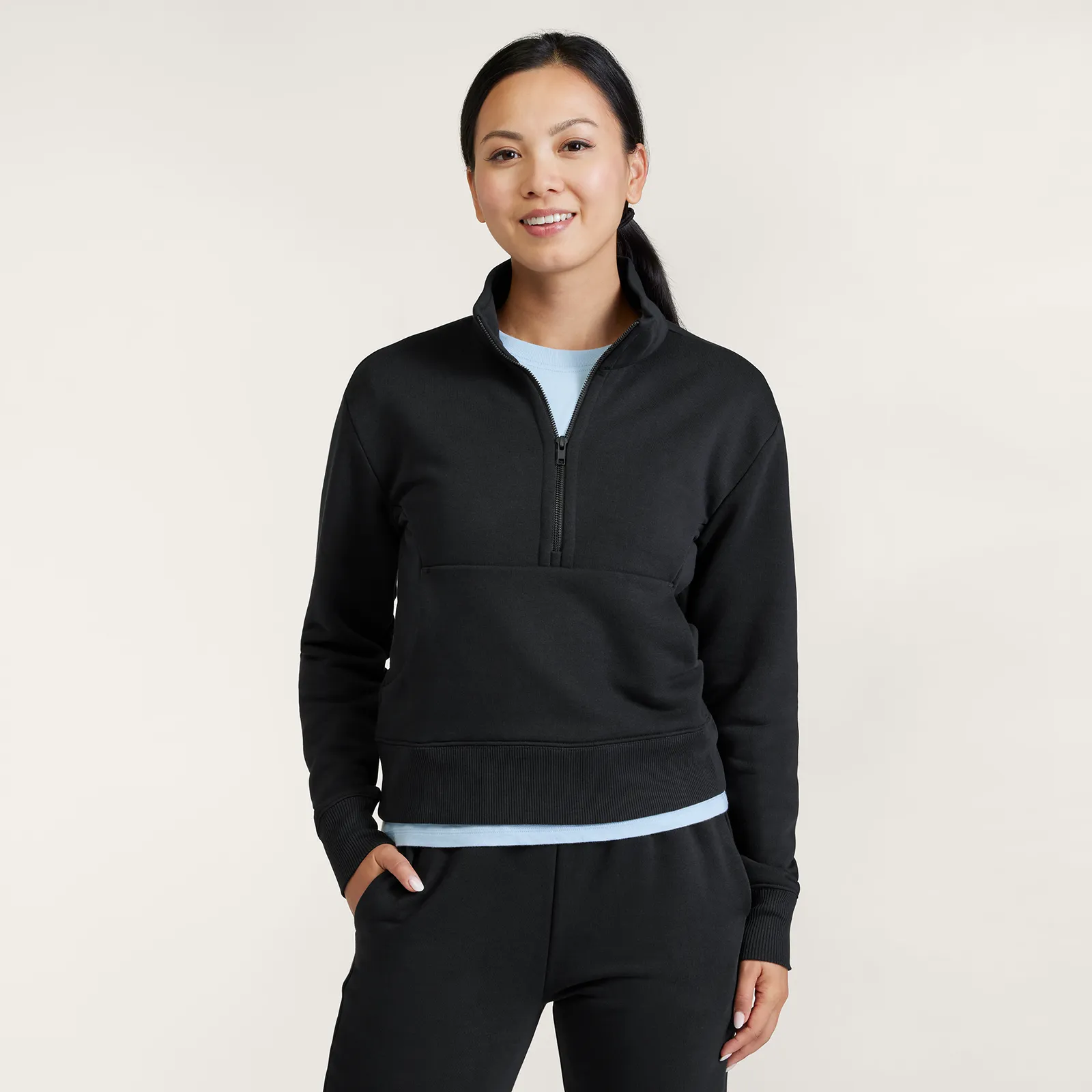 Women's Anytime Quarter Zip - Natural Black sold by allbirds