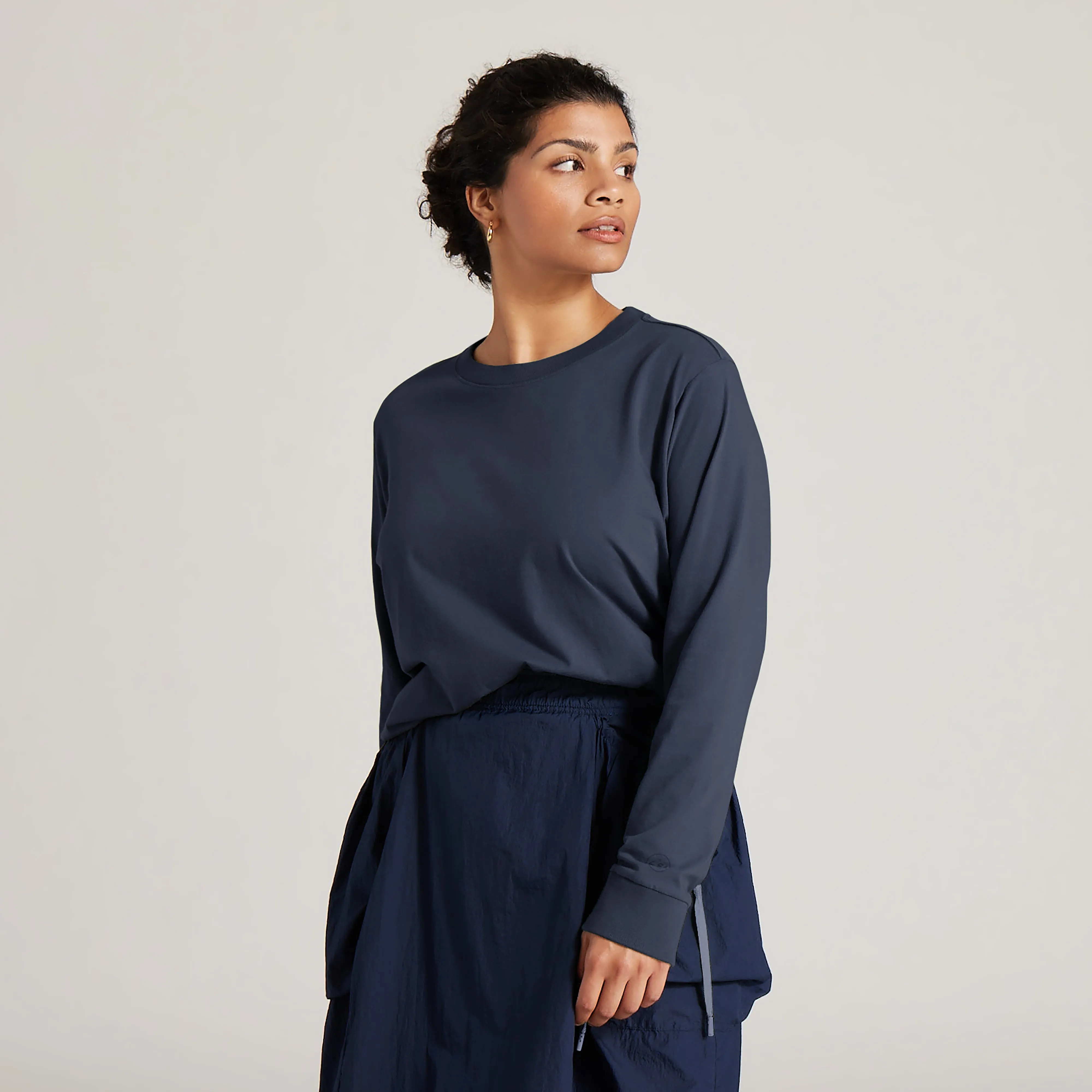 Women's Allgood Organic Cotton Long Sleeve Tee - Hazy Indigo sold by allbirds