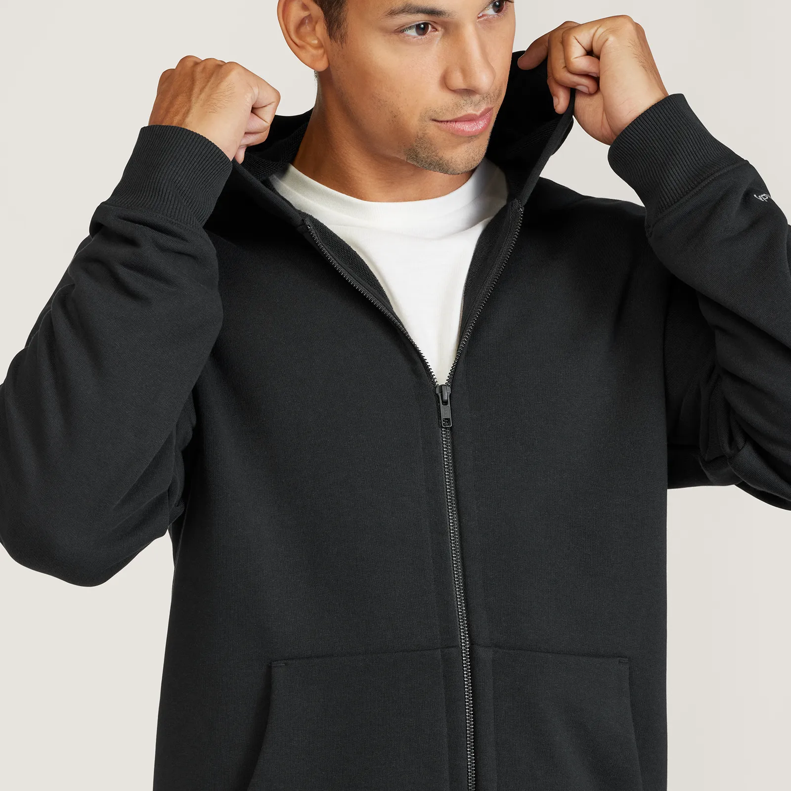 Men's Anytime Full Zip Hoodie - Natural Black sold by allbirds