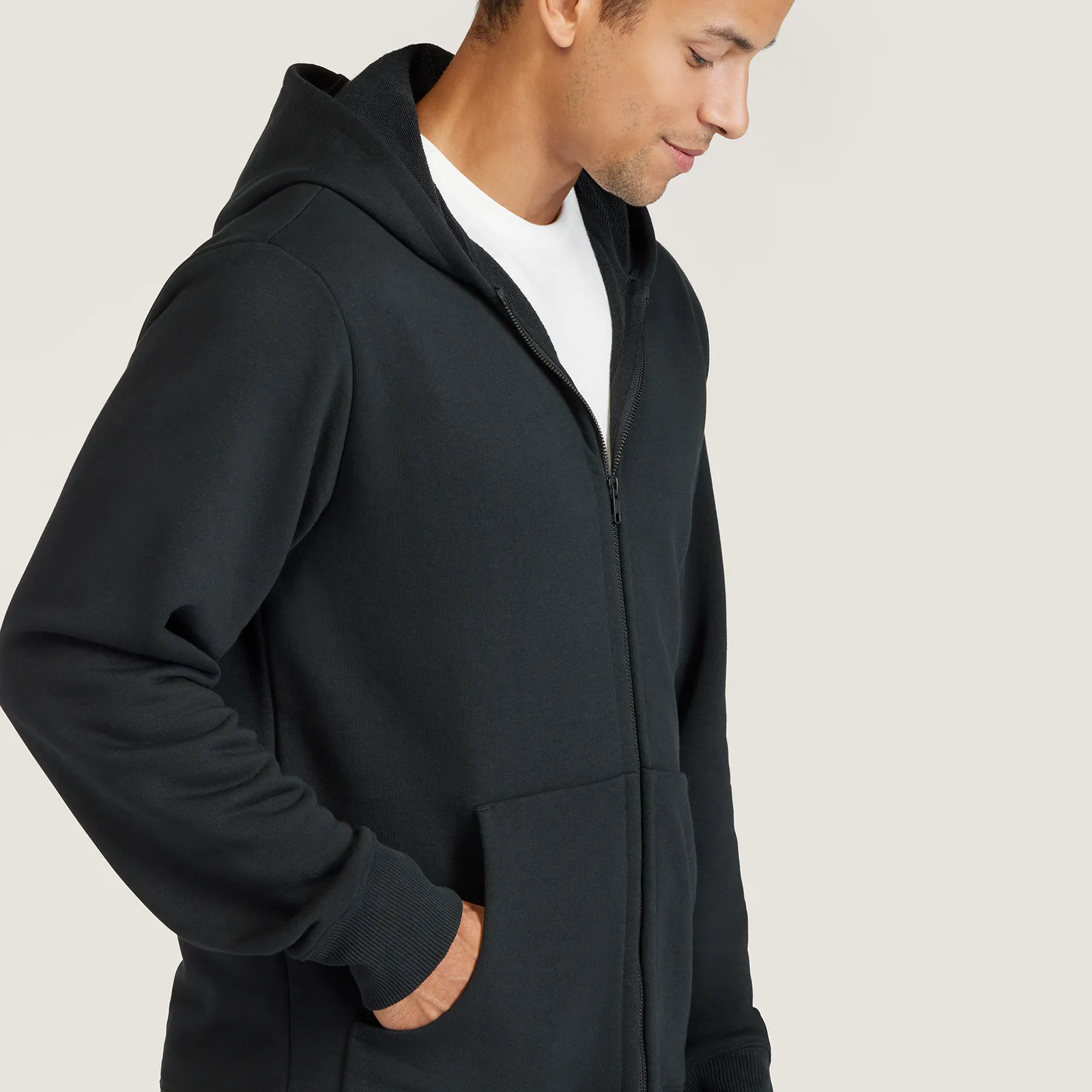Men's Anytime Full Zip Hoodie - Natural Black sold by allbirds product image thumbnail 5