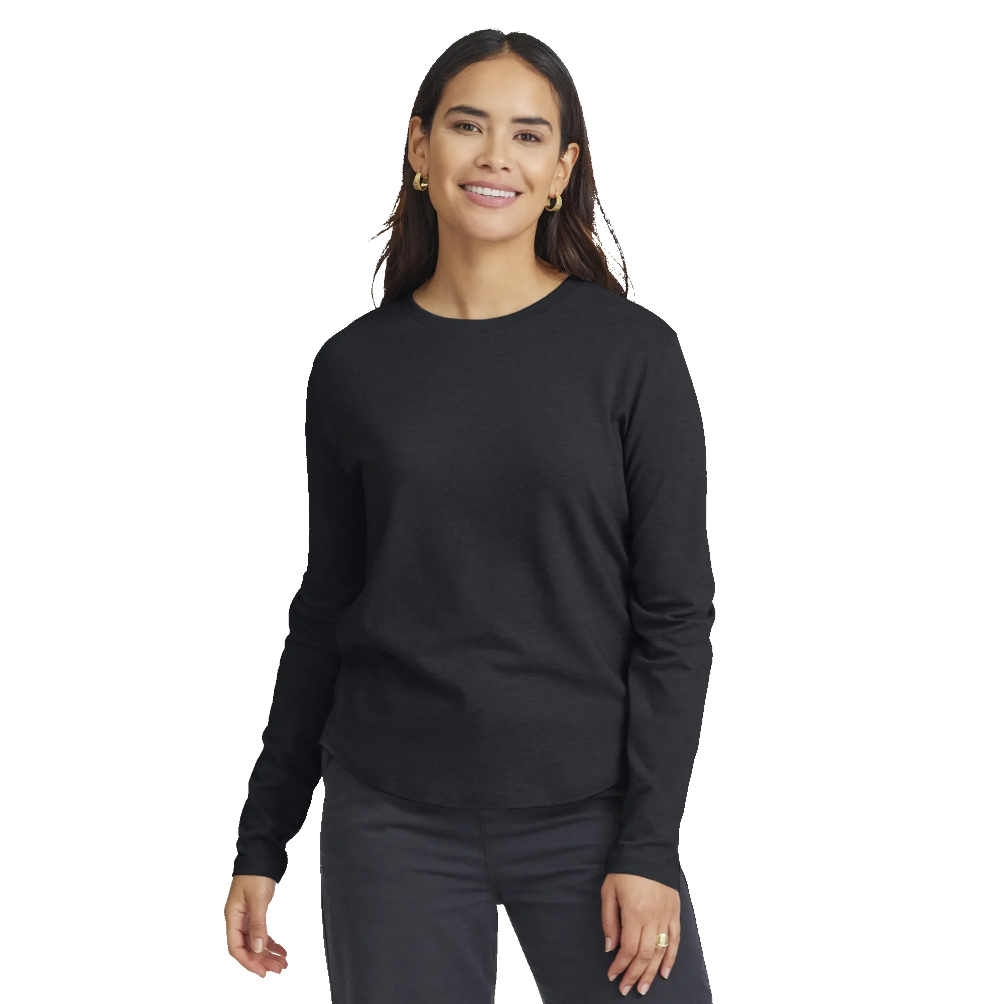 Women's Soft Merino Long Sleeve Tee - True Black sold by allbirds