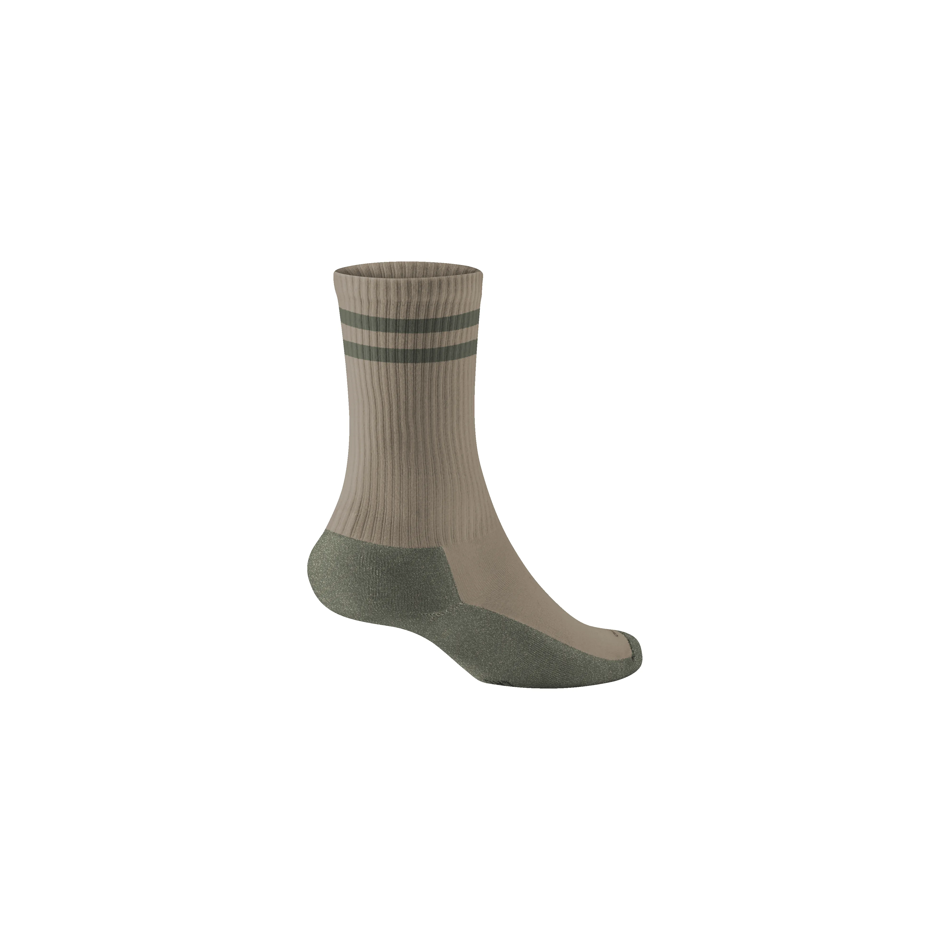 Anytime Crew Sock - Rugged Beige/Thunder Green Stripe sold by allbirds product image thumbnail 2