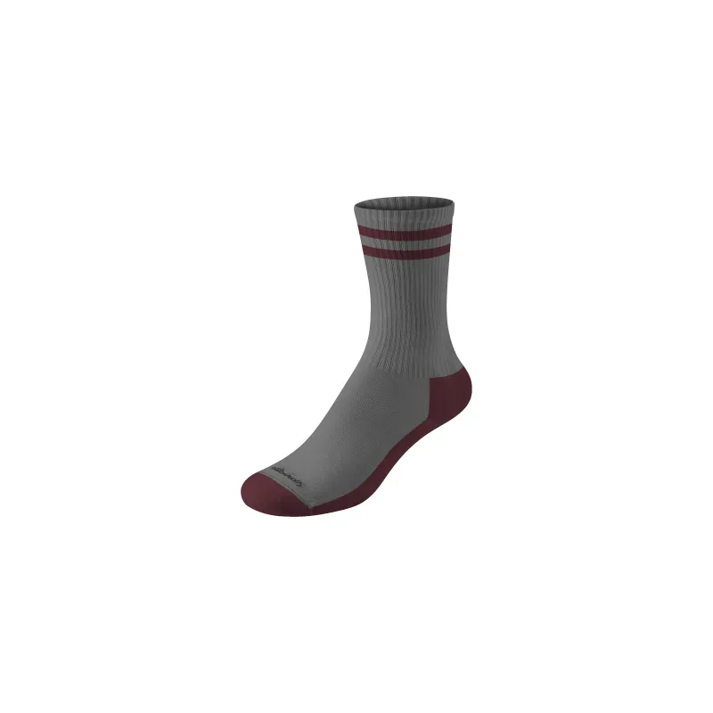 Anytime Crew Sock - Medium Grey/Hazy Burgundy Stripe sold by allbirds