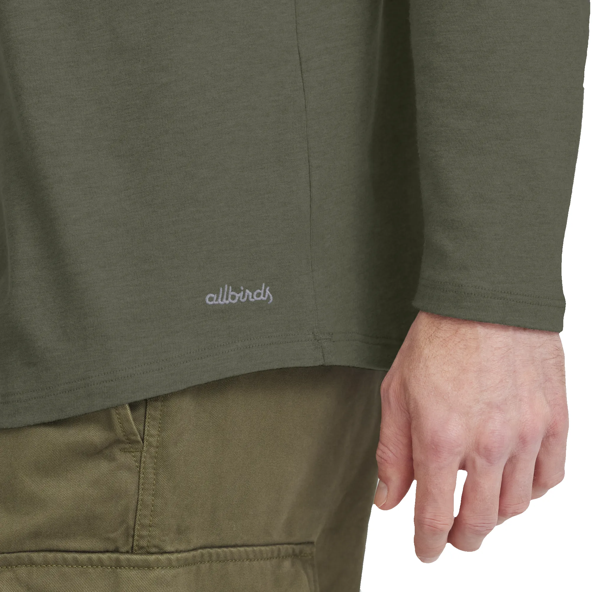 Men's Soft Merino Long Sleeve Tee - Thunder Green sold by allbirds product image thumbnail 4