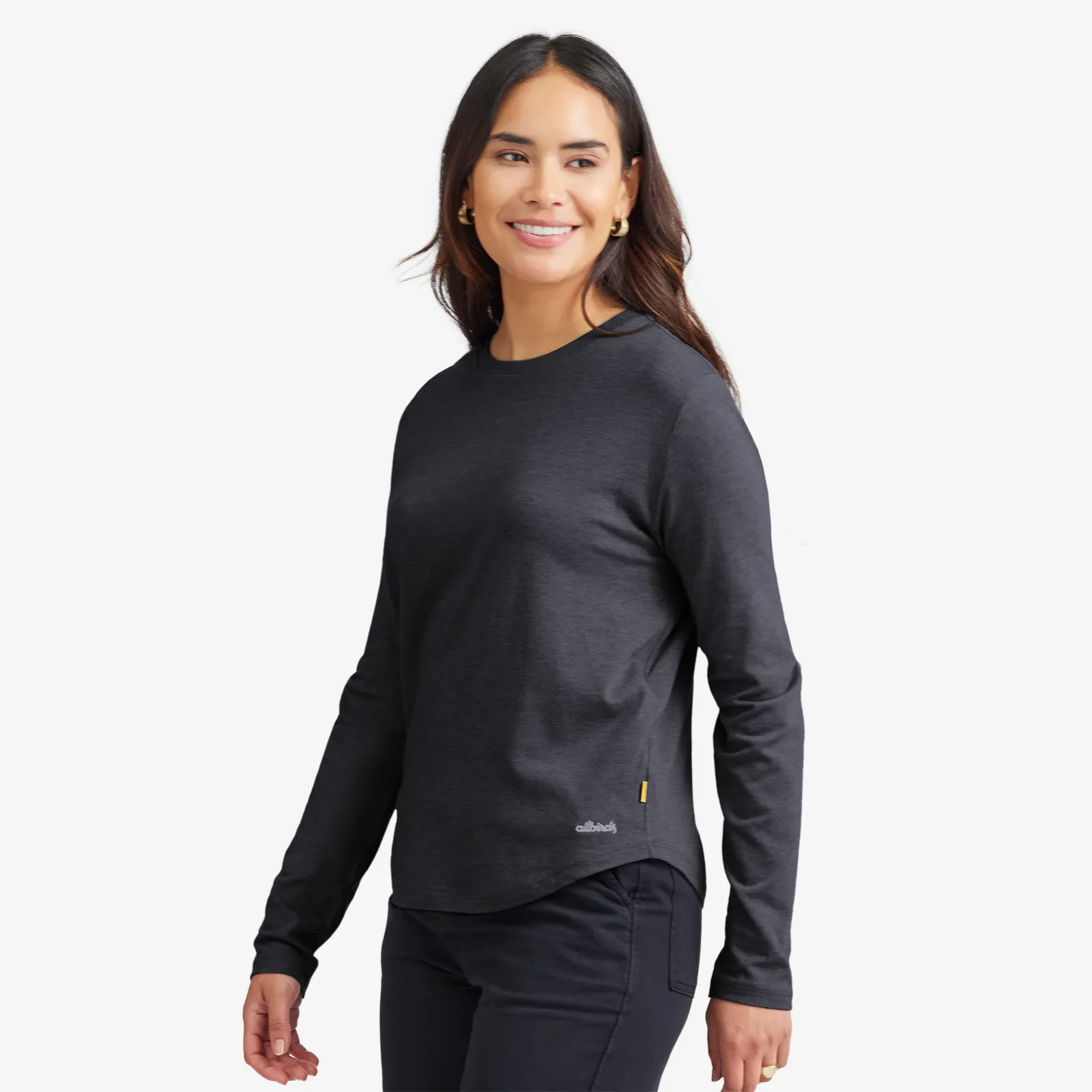 Women's Soft Merino Long Sleeve Tee - Natural Black sold by allbirds