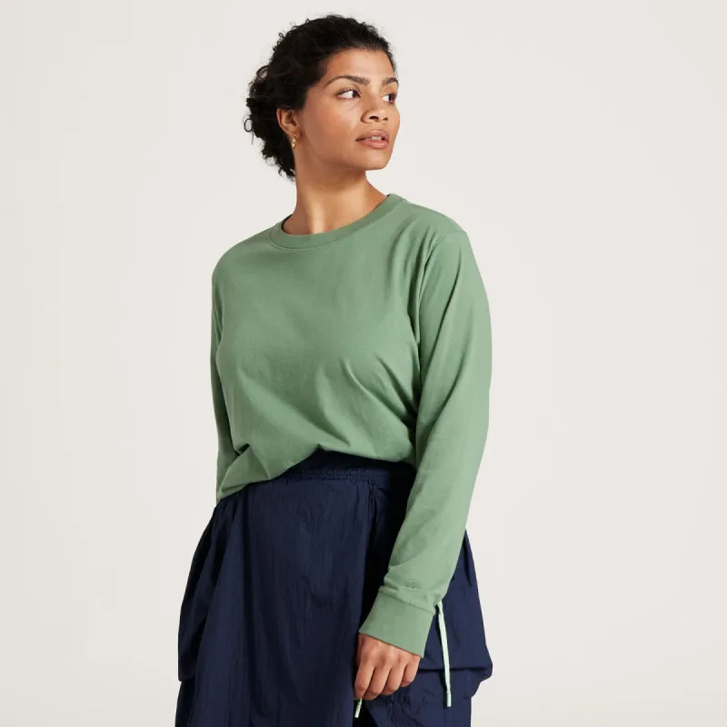 Women's Allgood Cotton Long Sleeve Tee - Hazy Cargo sold by allbirds