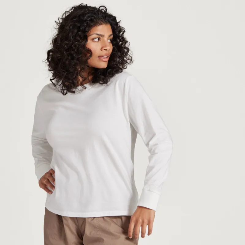 Women's Allgood Cotton Long Sleeve Tee - Blizzard sold by allbirds