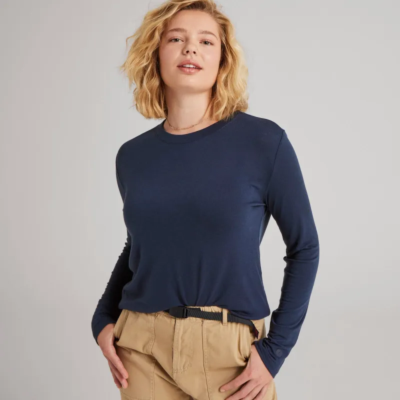 Women's Long Sleeve Sea Tee - Navy Night sold by allbirds