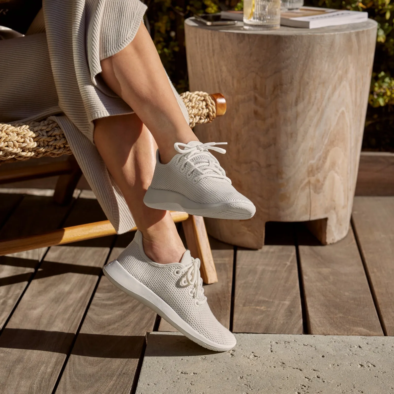 Women's Tree Runners - Blizzard/True Navy (Natural White Sole) sold by allbirds product image thumbnail 2