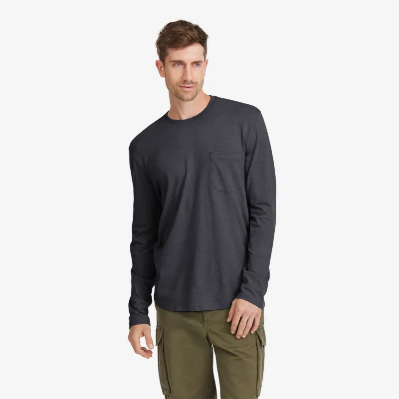 Men's Soft Merino Long Sleeve Tee - Natural Black sold by allbirds
