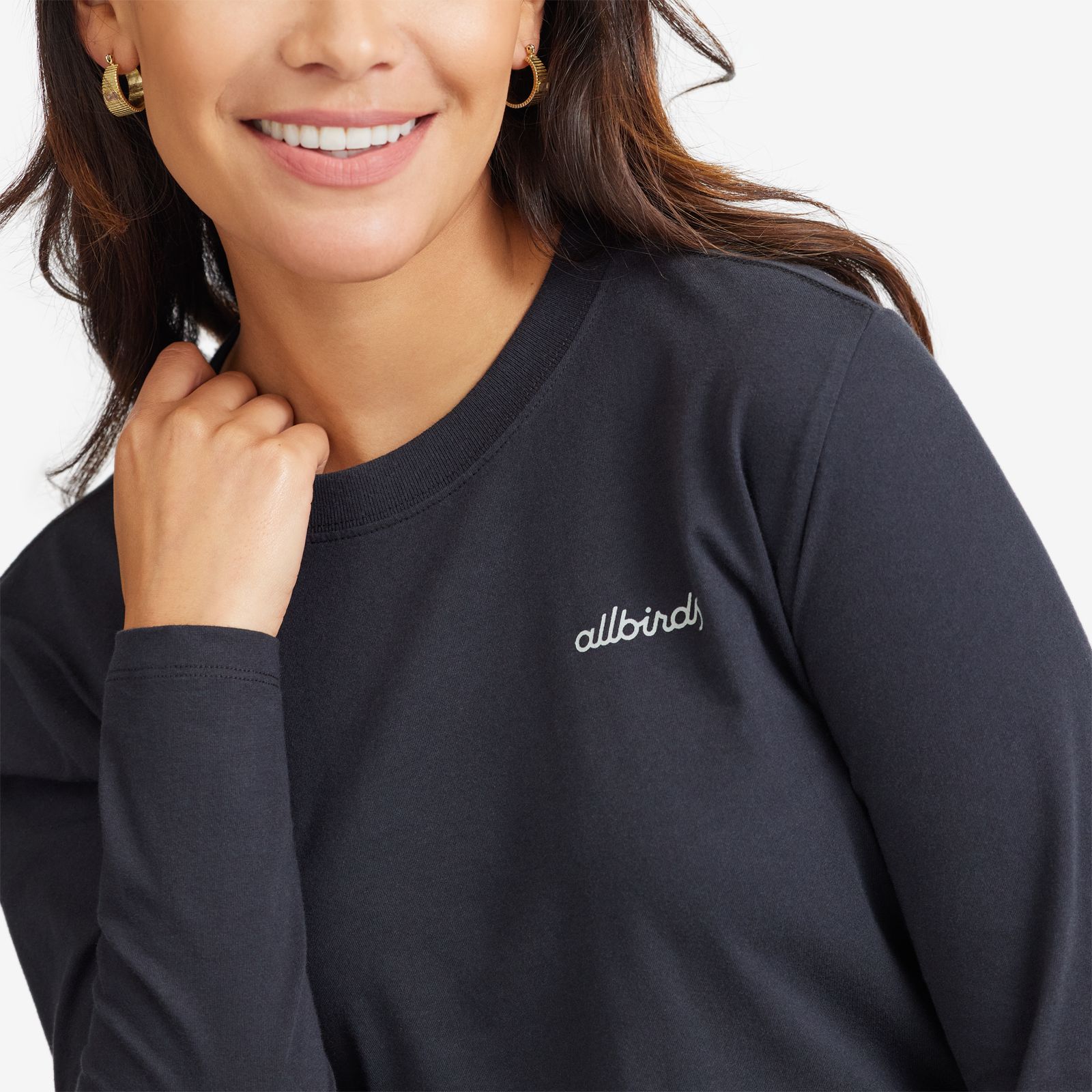 Women's Allgood Logo Long Sleeve Tee - Natural Black sold by allbirds product image thumbnail 2