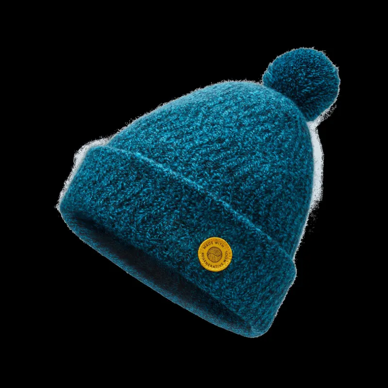 The Pom Beanie - Regen Thrive Teal Marl made by allbirds