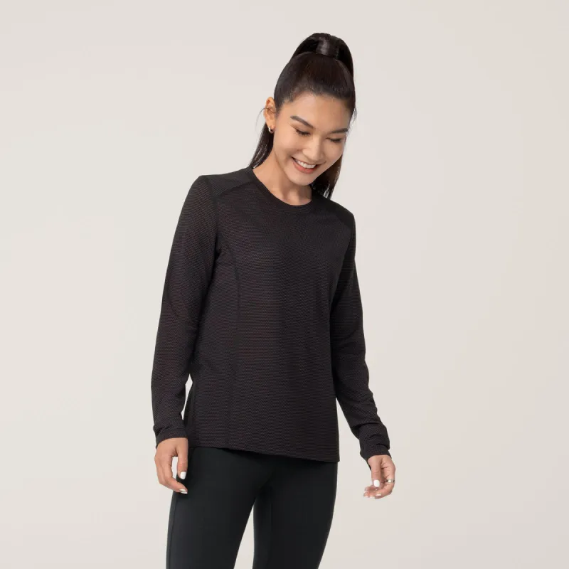 Women's Natural Run Long Sleeve Tee - Natural Black sold by allbirds