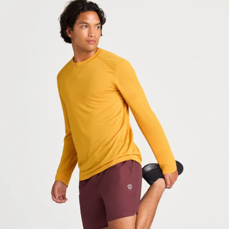 Men's Natural Run Long Sleeve Tee - Thrive Yellow sold by allbirds