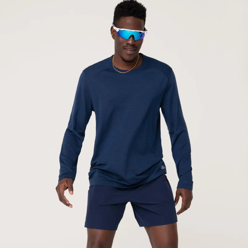 Men's Natural Run Long Sleeve Tee - True Navy sold by allbirds