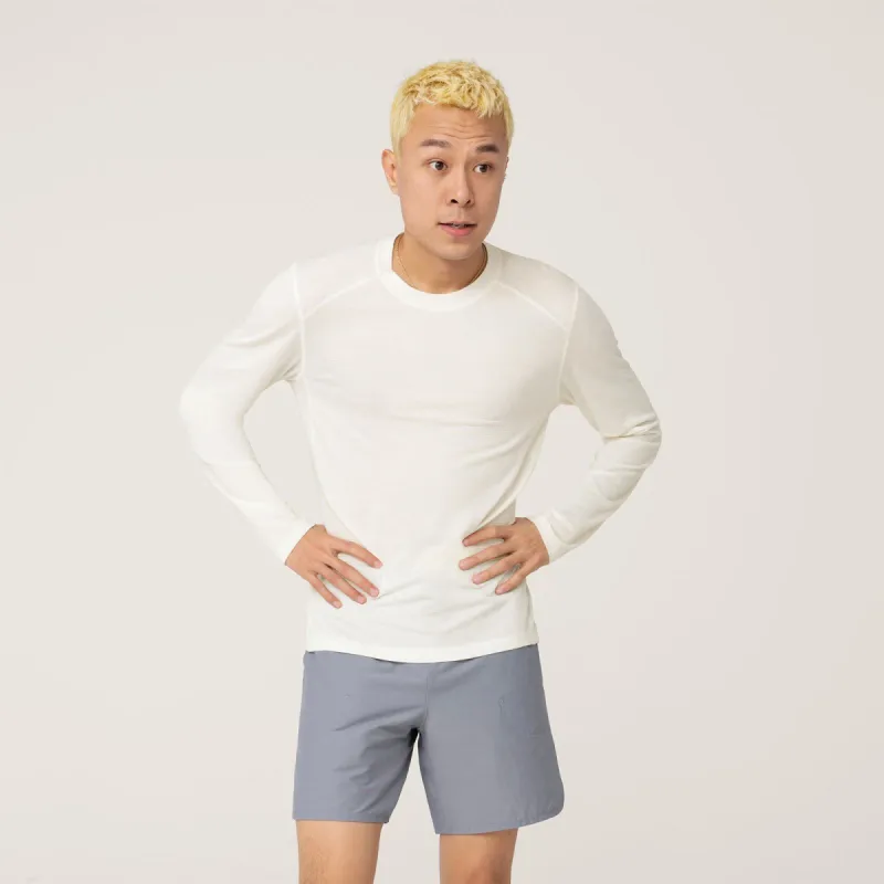 Men's Natural Run Long Sleeve Tee - Natural White sold by allbirds
