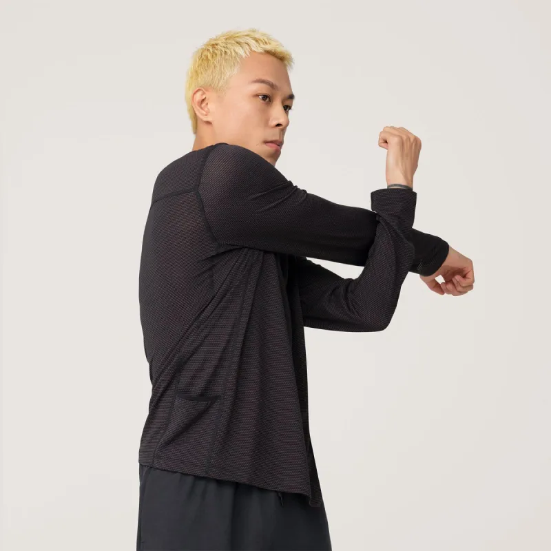 Men's Natural Run Long Sleeve Tee - Natural Black sold by allbirds