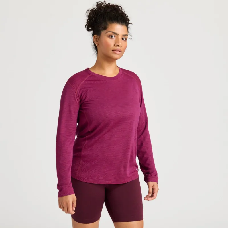 Women's Natural Run Long Sleeve Tee - Thrive Crimson sold by allbirds