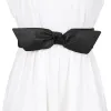 Women Wide Elastic Waist Bow Knot Belts Snap Button sold by Allegra K