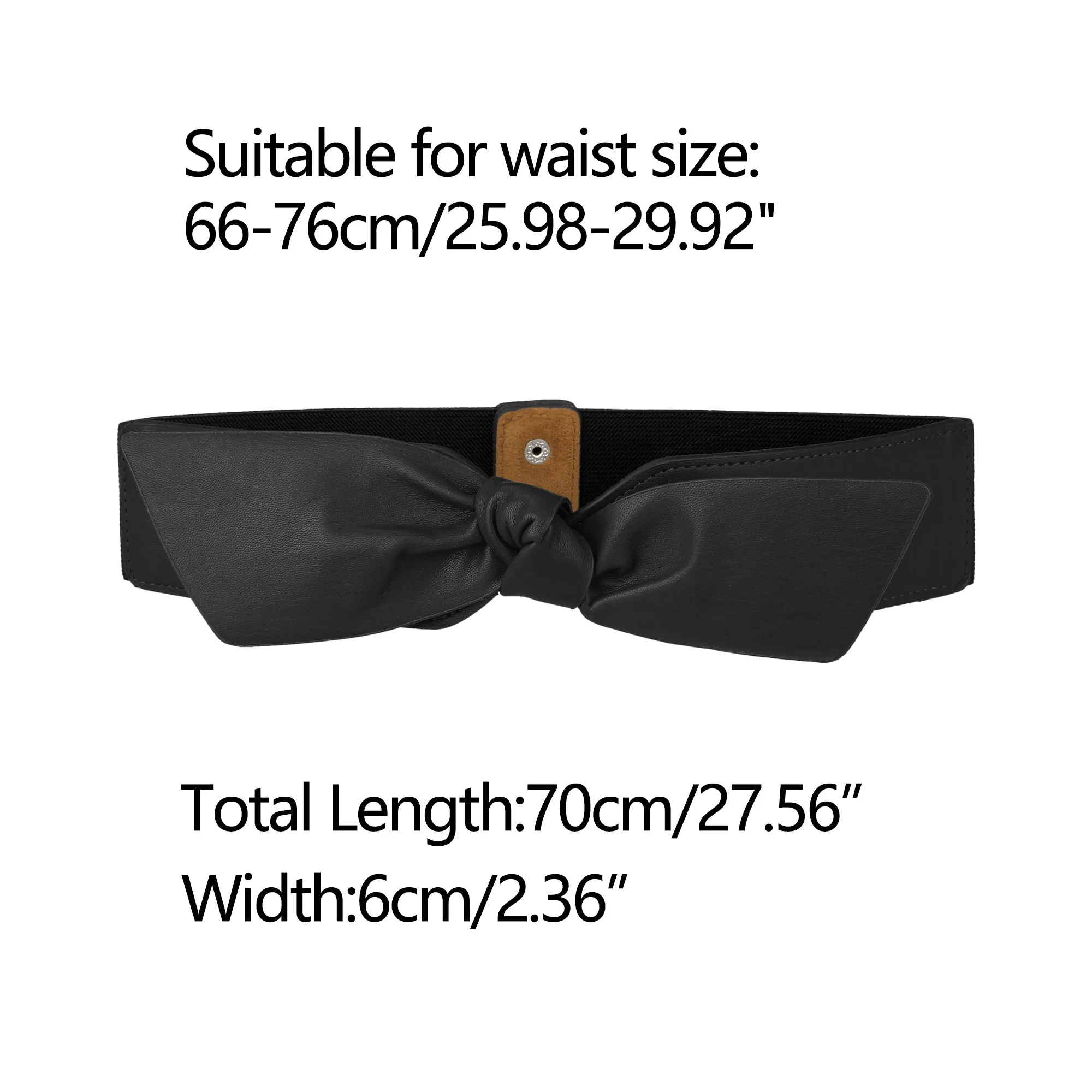 Women Wide Elastic Waist Bow Knot Belts Snap Button sold by Allegra K product image thumbnail 3