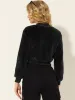 Faux Fur Long Sleeve Winter Zipper Up Cropped Bomber Jacket sold by Allegra K