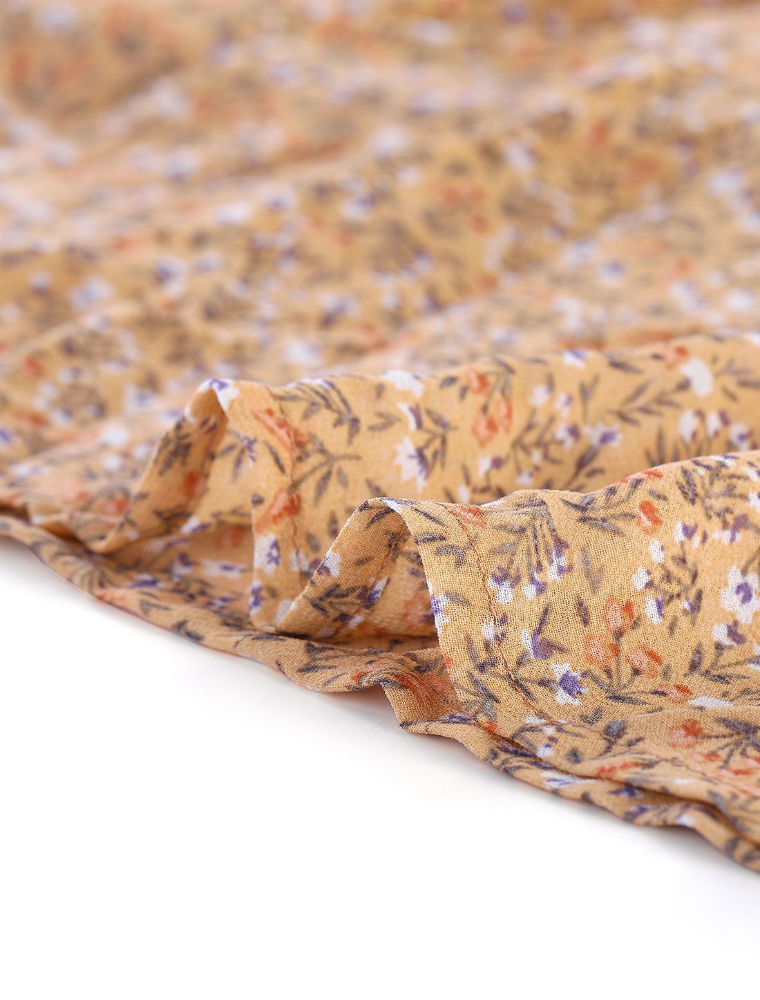 Peasant Chiffon Top Blouse Long Sleeve Ruffle Floral Button Shirt sold by Allegra K product image thumbnail 5