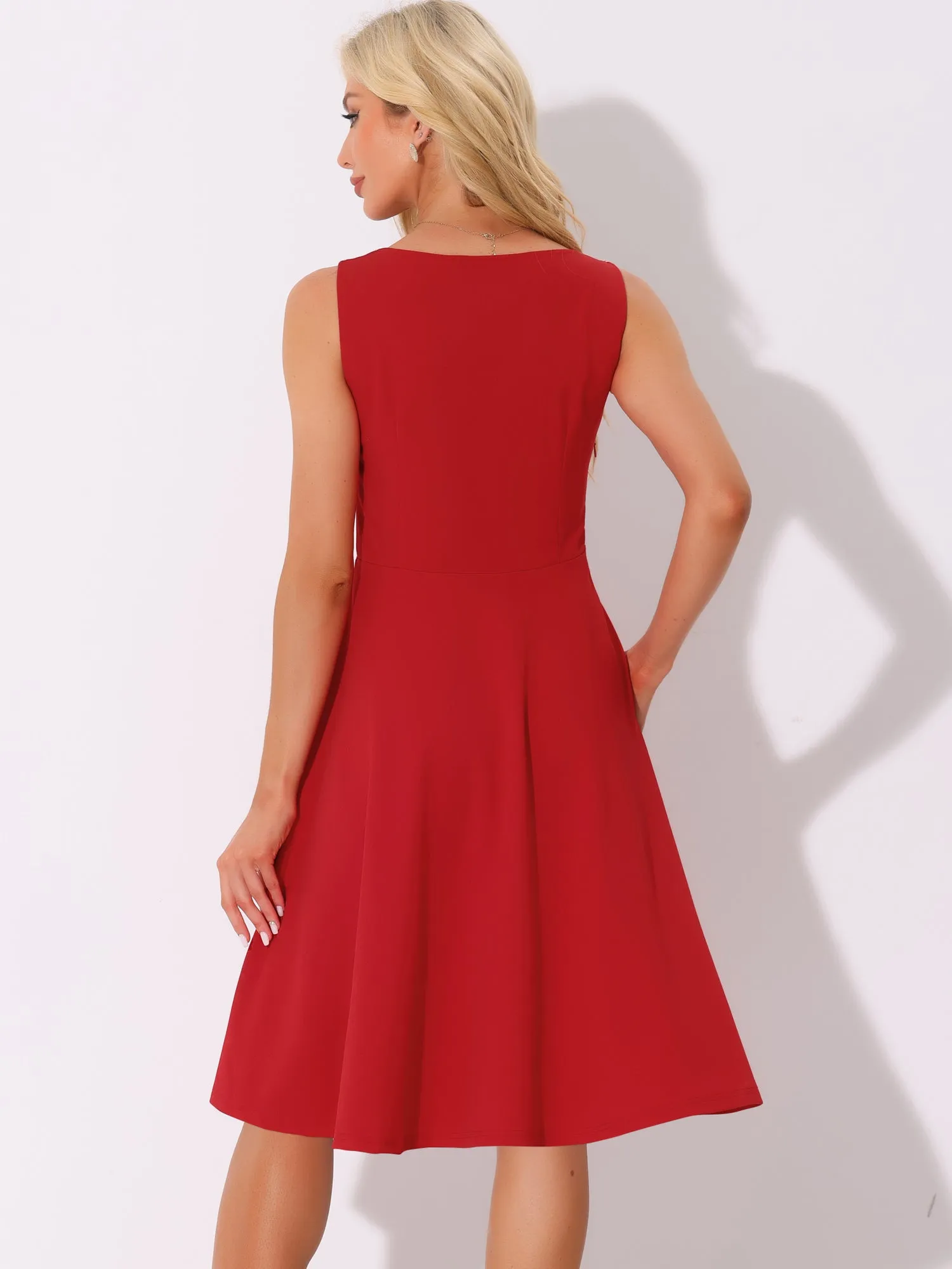 Sweetheart Neck Sleeveless A-Line Midi Swing Dress sold by Allegra K product image thumbnail 3