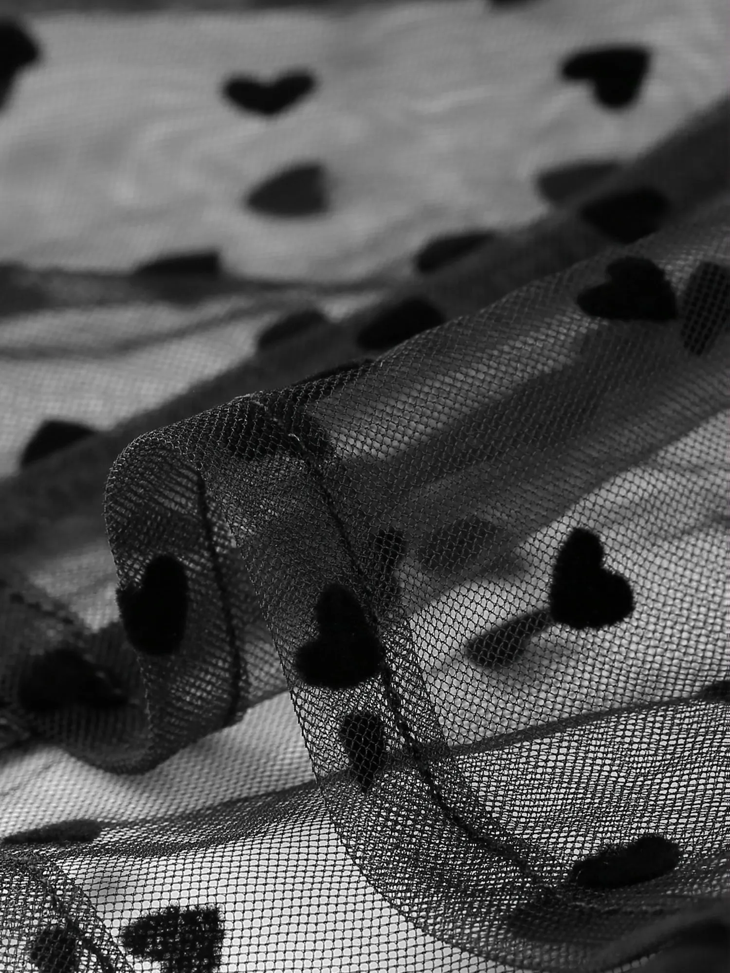 Ruffled Neck Shirt Sexy Sheer Mesh Casual Hearts Button Up Top sold by Allegra K product image thumbnail 5