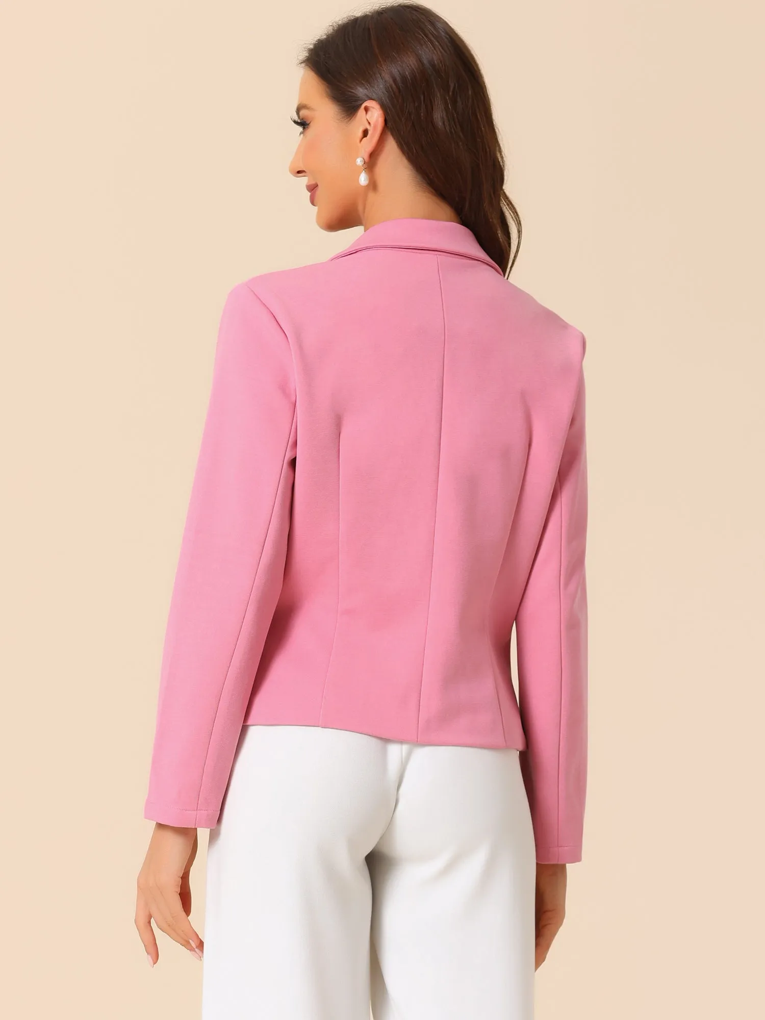 Business Blazer Open Front Office Casual Work Crop Suit Jacket sold by Allegra K product image thumbnail 3