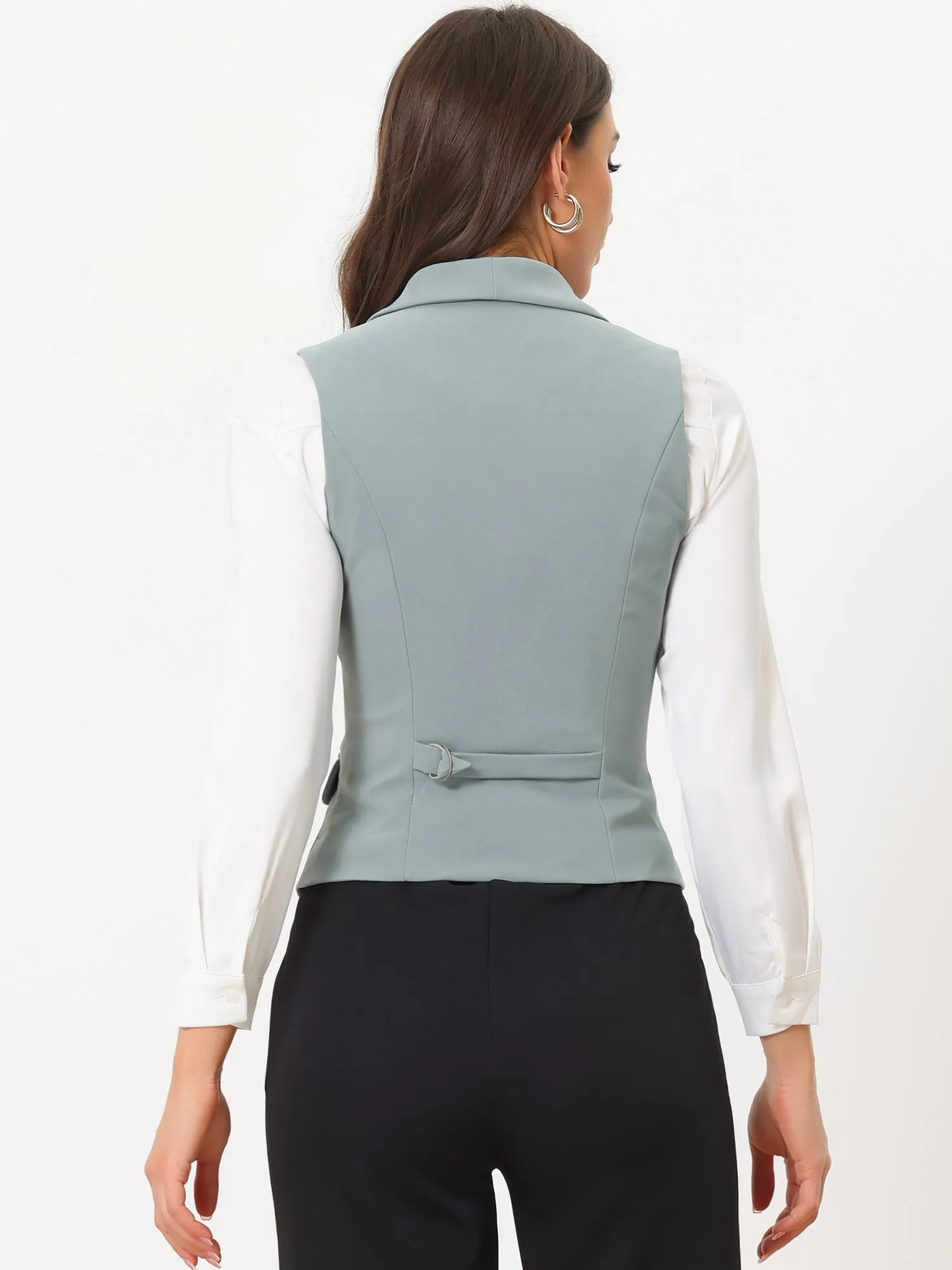 Waistcoat Lapel Collar Dressy Versatile Racerback Suit Vest sold by Allegra K product image thumbnail 3