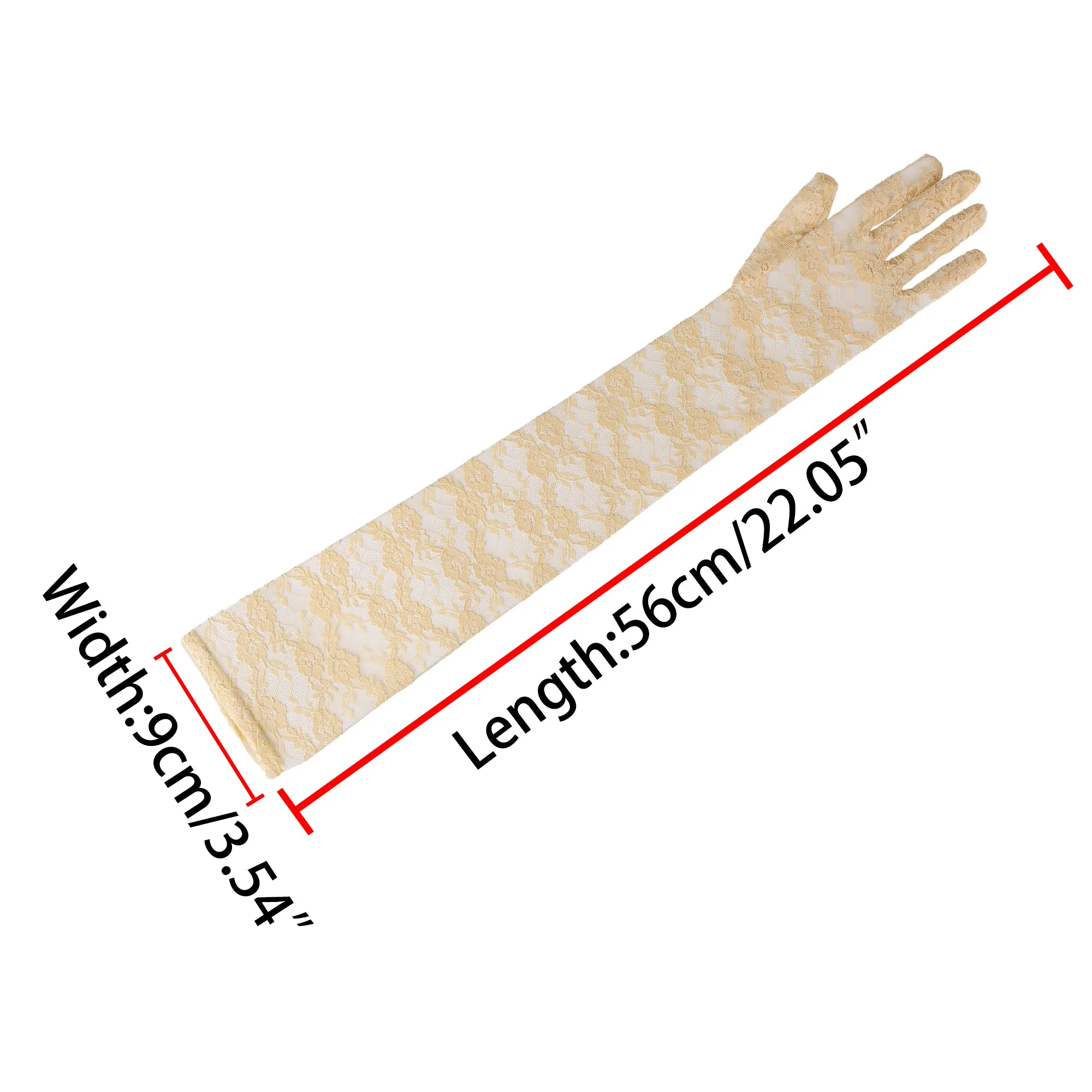 Women Opera Length Floral Lace Full Finger Gloves Pair sold by Allegra K product image thumbnail 3