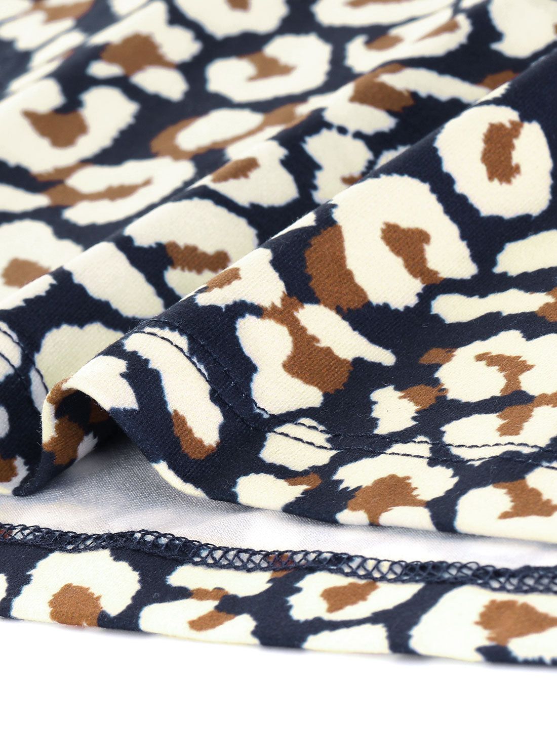 Leopard V Neck Tie Waist Raglan Sleeve Loose Blouse Tops sold by Allegra K product image thumbnail 5