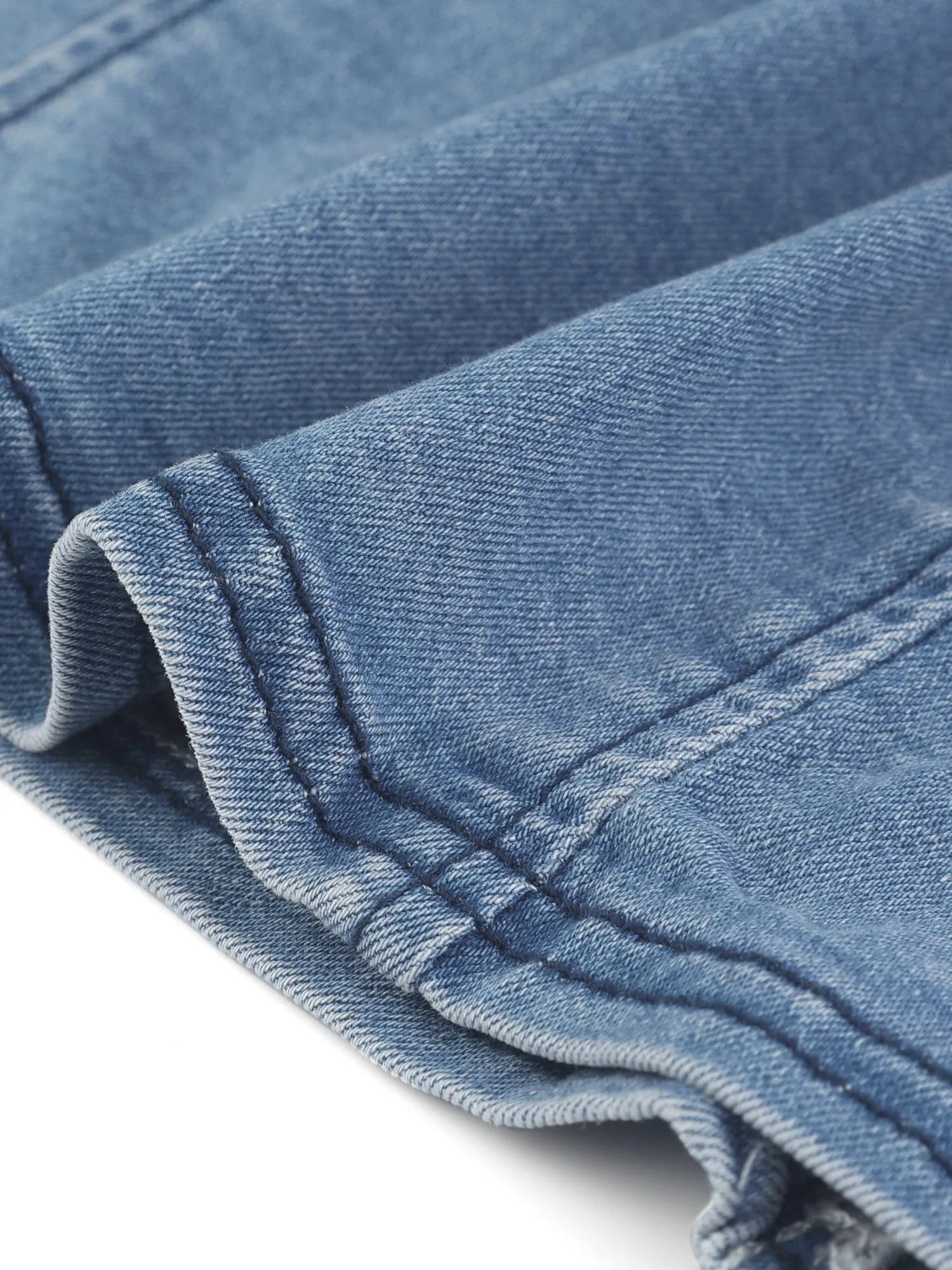 Collarless Open Front Casual Crop Denim Jacket sold by Allegra K product image thumbnail 5