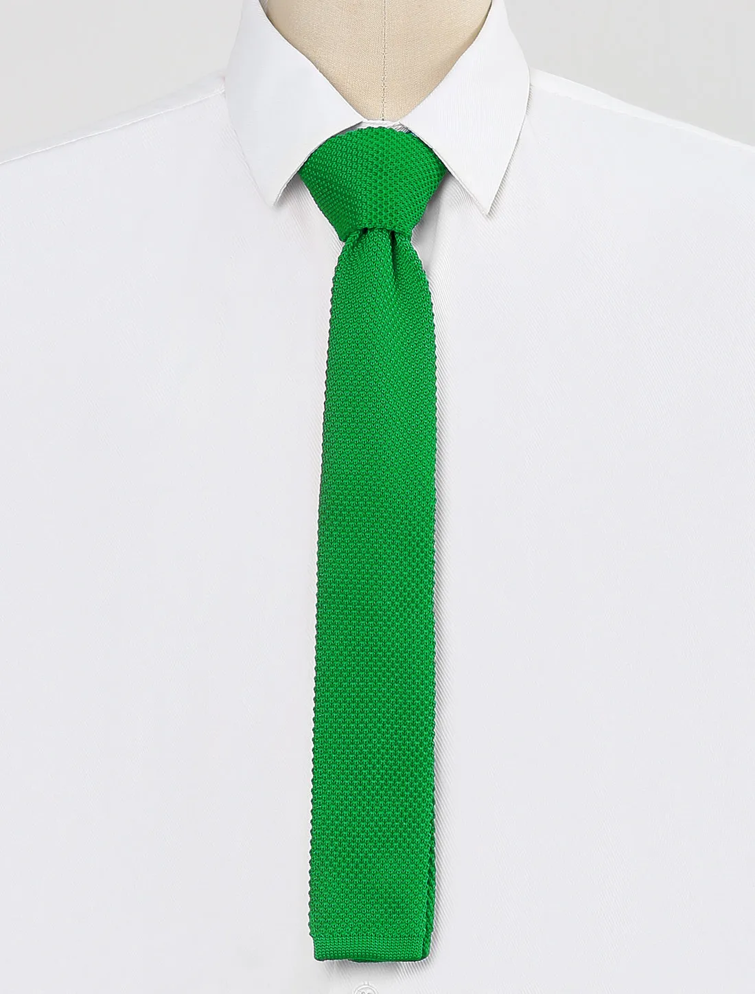 Self-Tied Solid Color Skinny Flat Tips Designed Knit Ties sold by Allegra K product image thumbnail 2