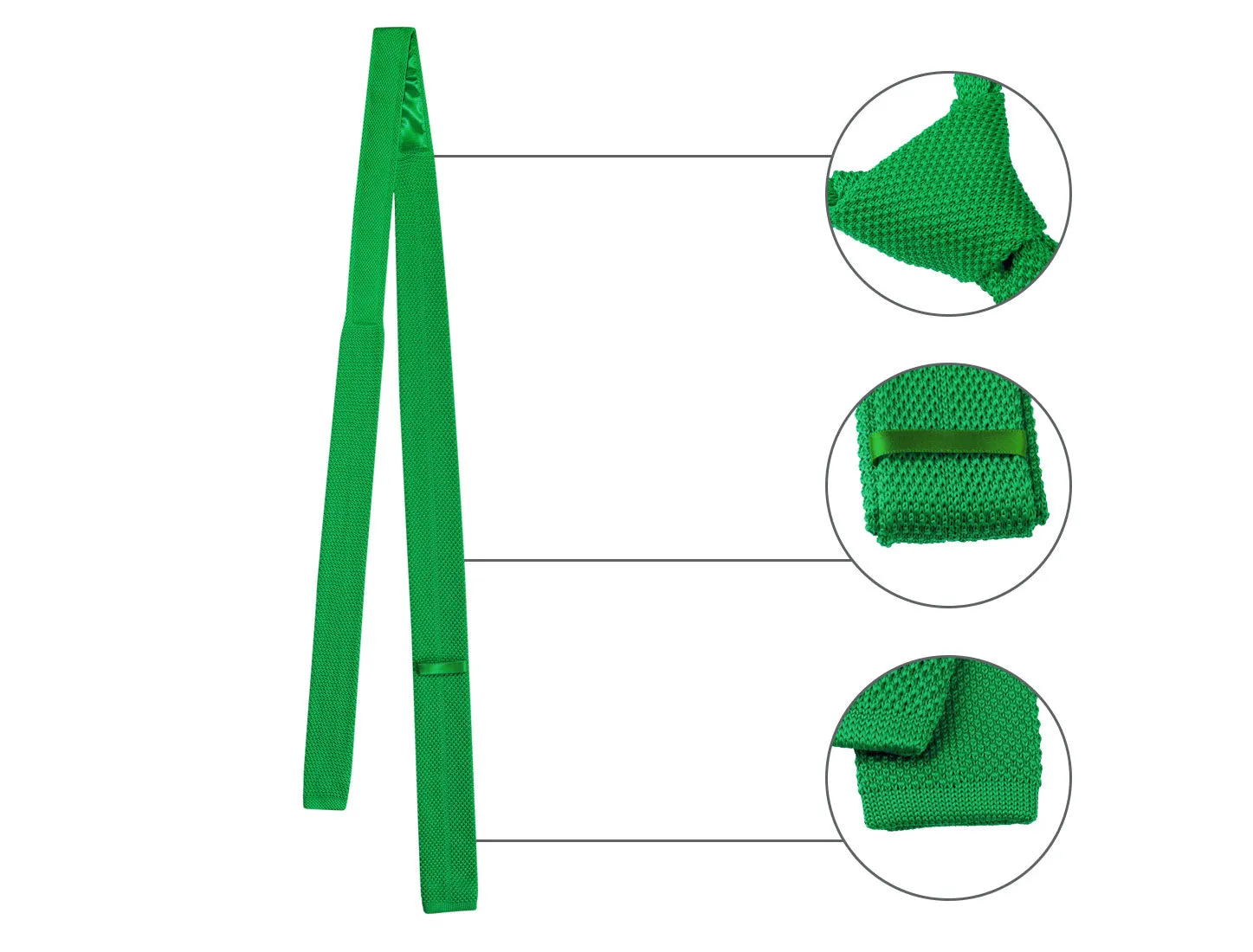 Self-Tied Solid Color Skinny Flat Tips Designed Knit Ties sold by Allegra K product image thumbnail 4