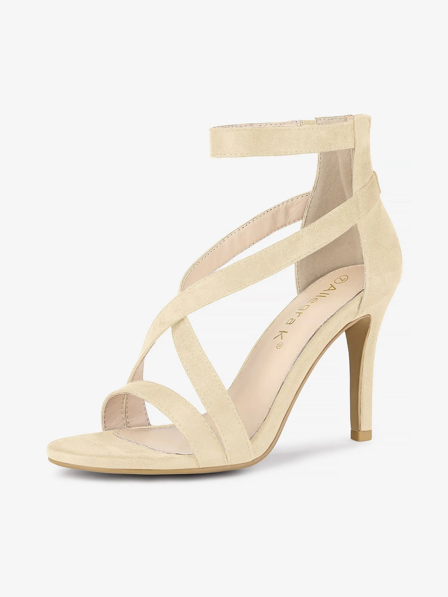 Zipper Ankle Strap Stiletto Heel Sandals sold by Allegra K