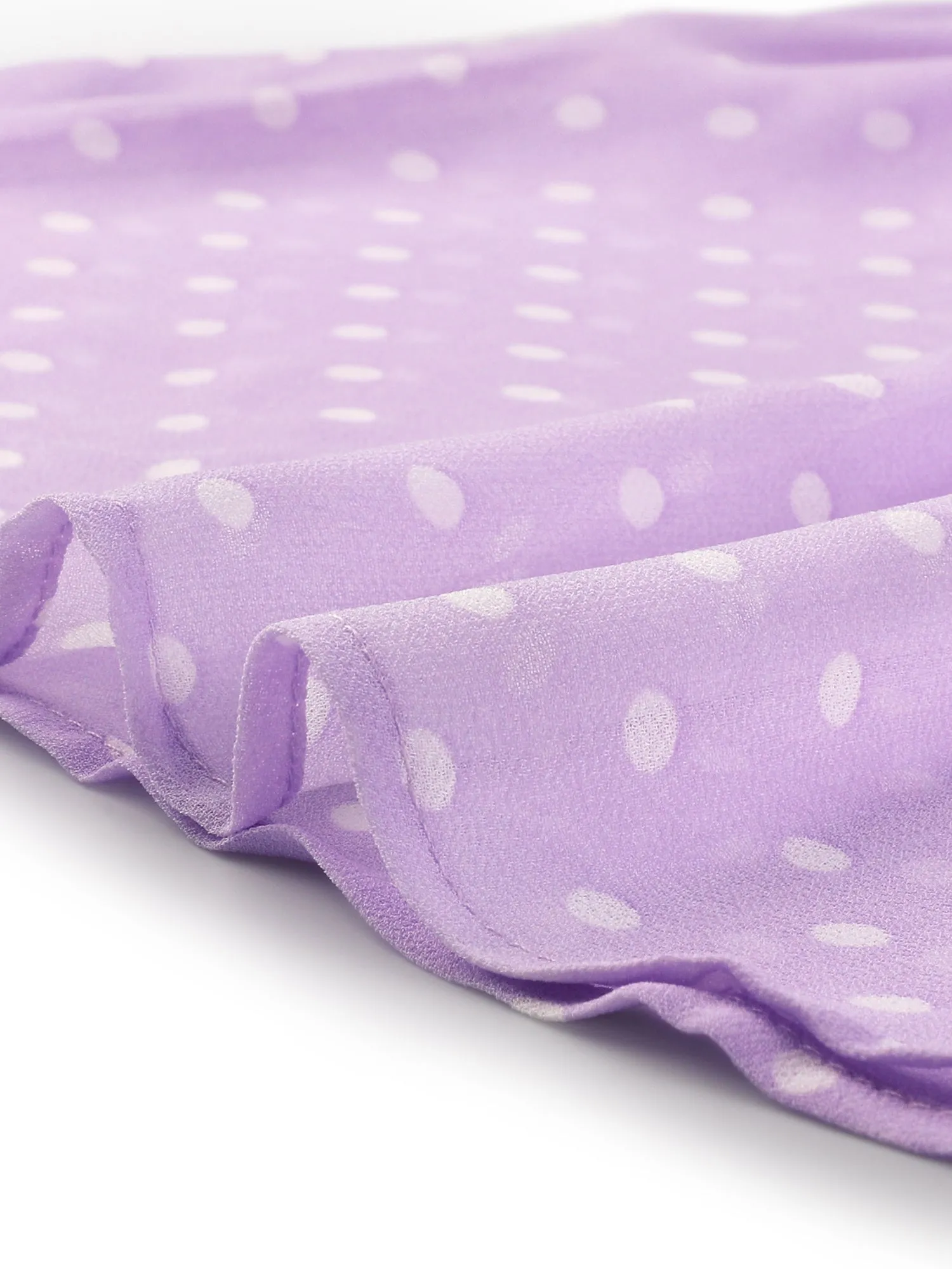 Polka Dots Funnel Neck Tie Back Sheer Long Sleeve Blouse sold by Allegra K product image thumbnail 4