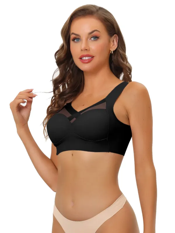 Women's Push Up Minimizer Bralette Full Coverage Mesh Wirefree Tank Top Bras sold by Allegra K