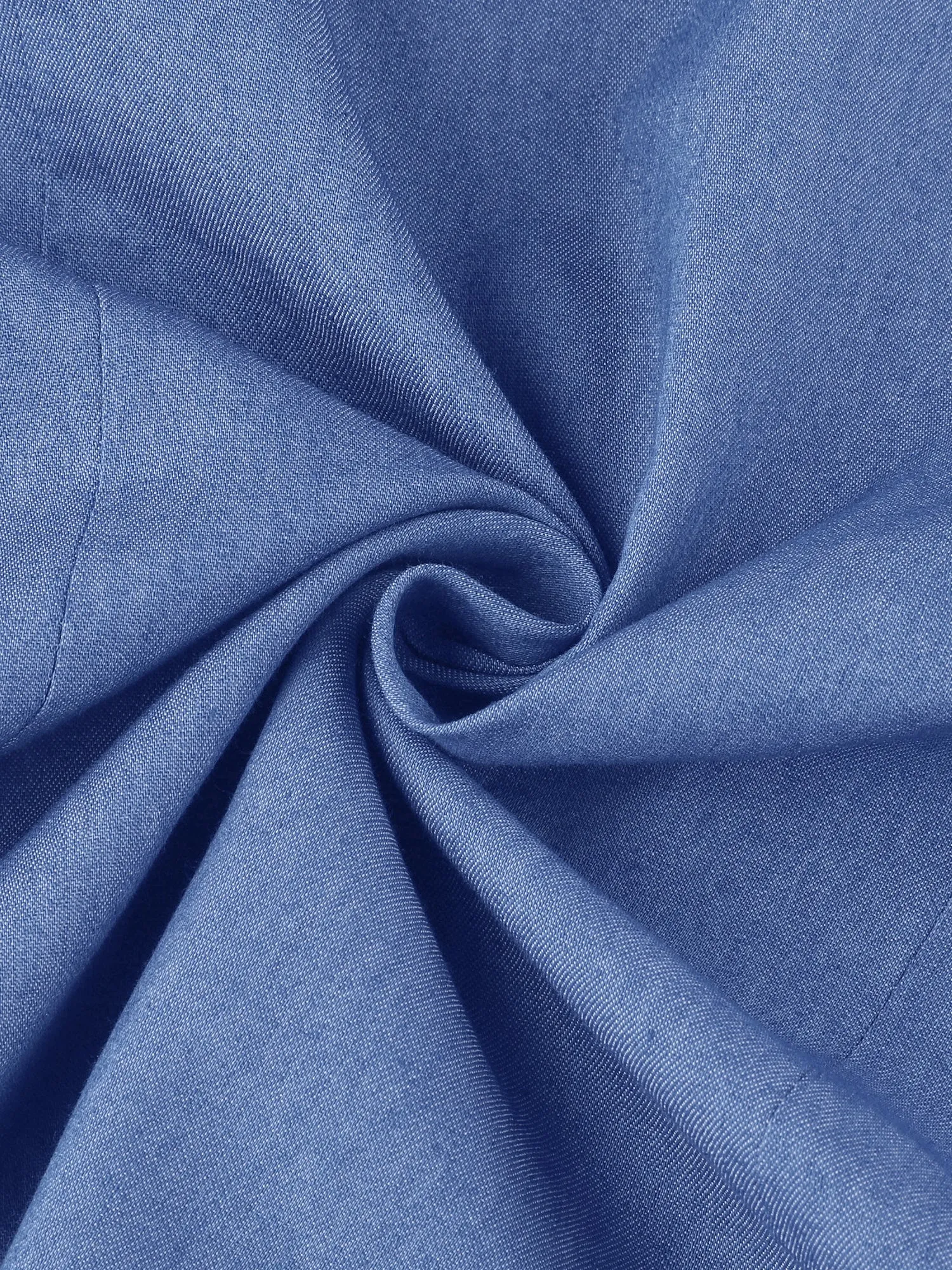 Denim Top Long Sleeve Peter Pan Collar Shirt sold by Allegra K product image thumbnail 4