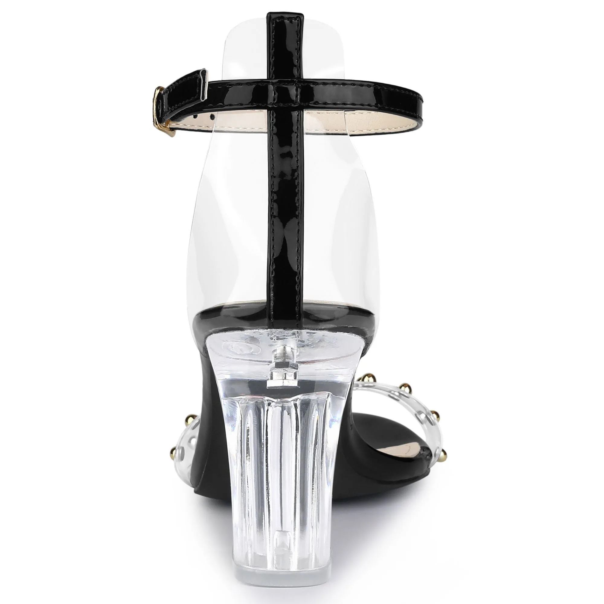 Buckle Closure Clear Block Heel Ankle Strap Sandals sold by Allegra K product image thumbnail 5