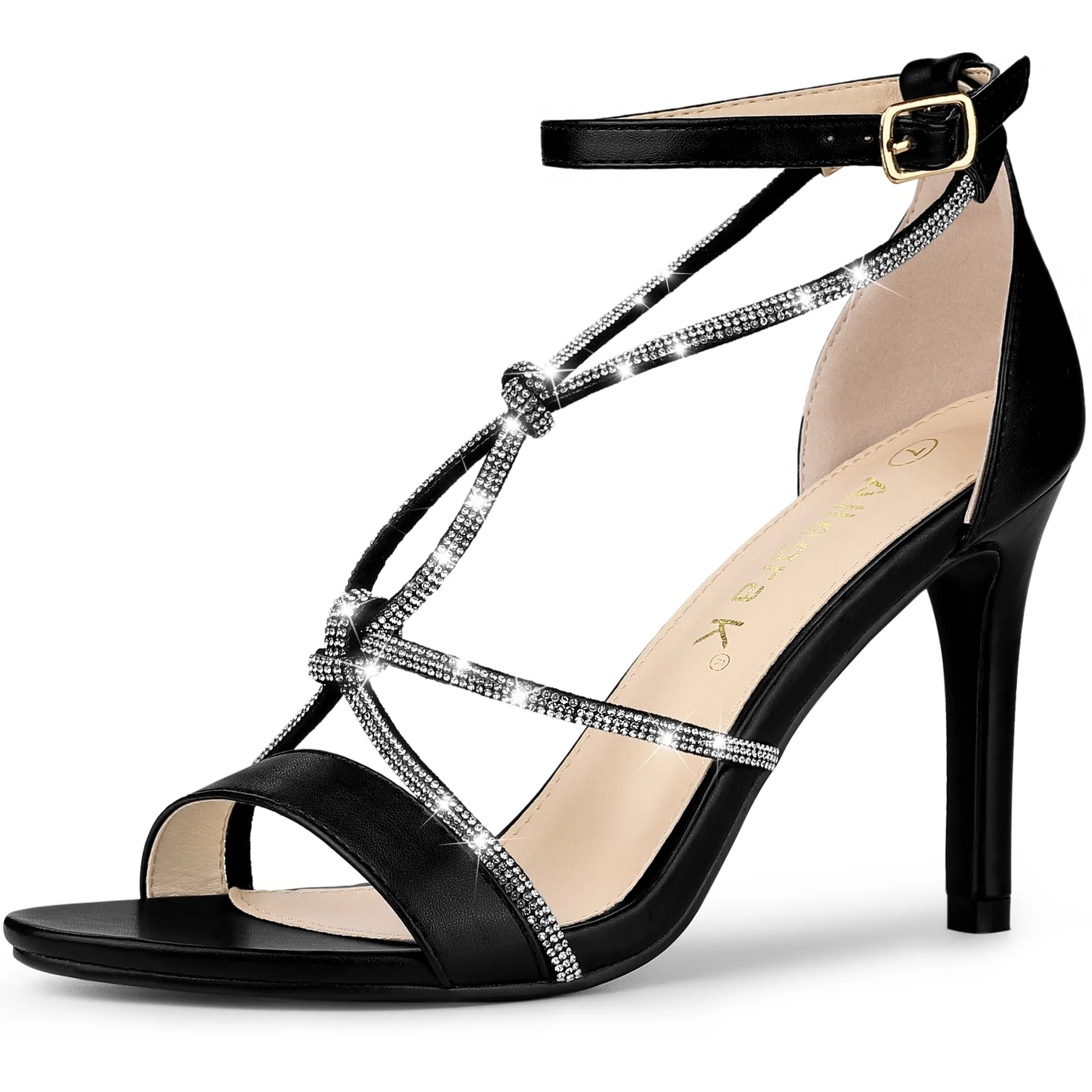 Women's Rhinestone Knot Strap Stiletto Heels Sandals sold by Allegra K product image thumbnail 2