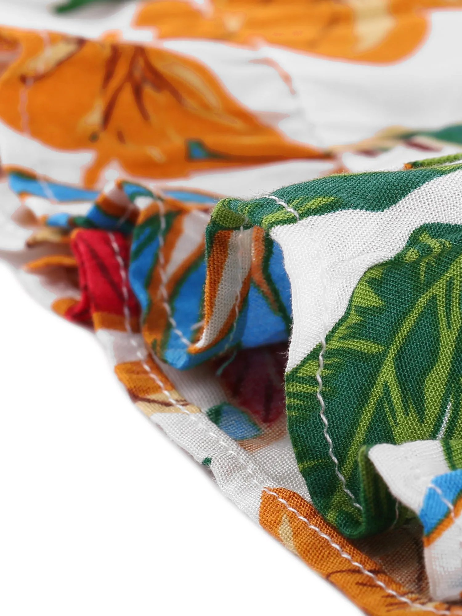 Tropical Floral Ruffle Hem Cami Crop Top Shorts 2 Piece Set sold by Allegra K product image thumbnail 4