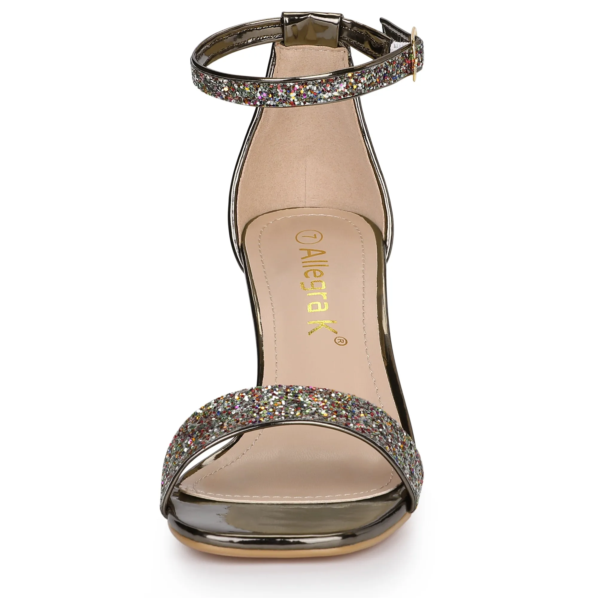 Glitter Ankle Strap Chunky Heel Sandal sold by Allegra K product image thumbnail 3