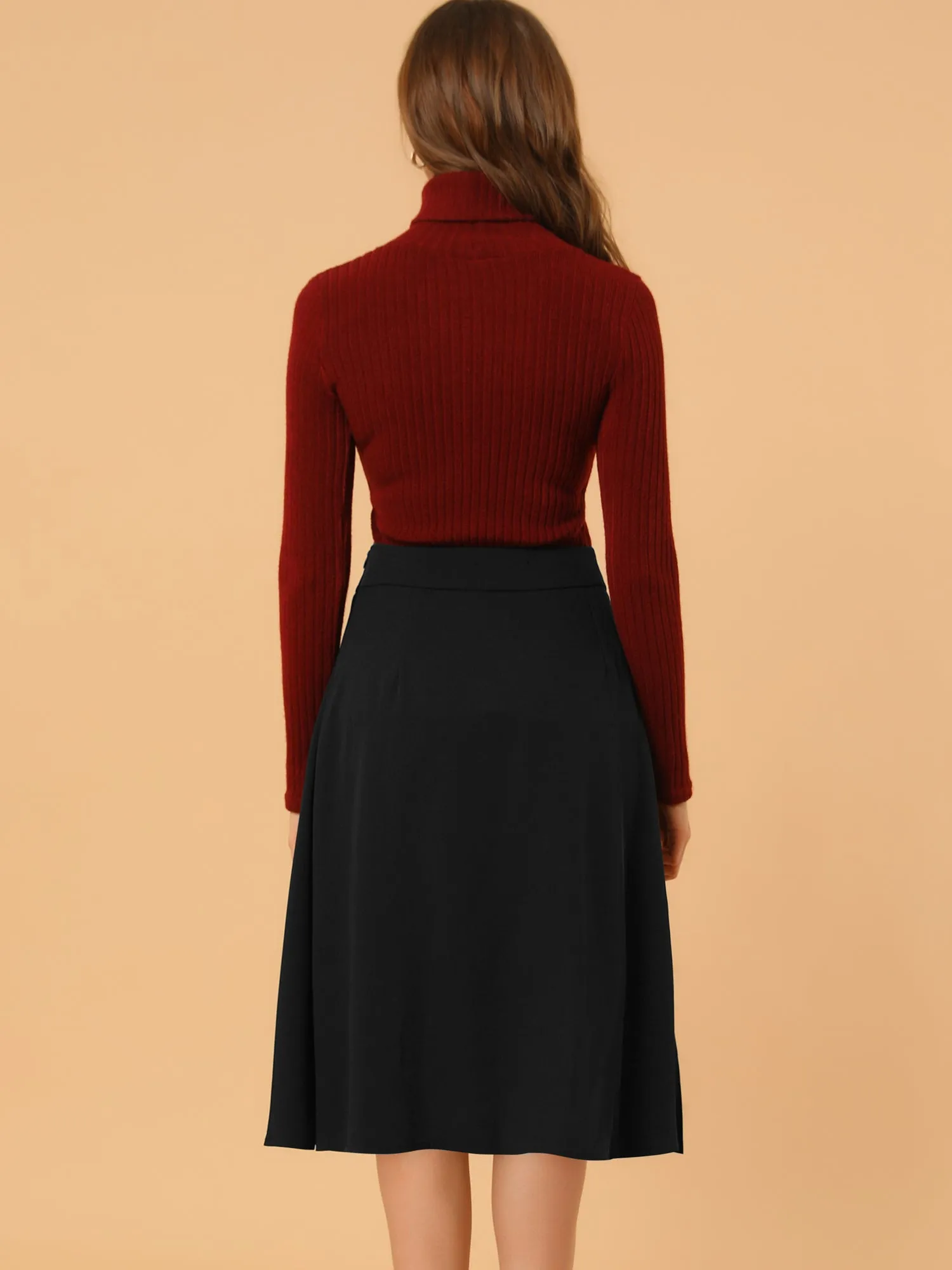 Pleated Retro High Waist Belted Decor Halloween A-line Skirt sold by Allegra K product image thumbnail 4