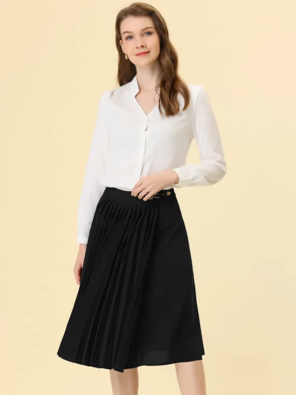 Pleated Retro High Waist Belted Decor Halloween A-line Skirt sold by Allegra K