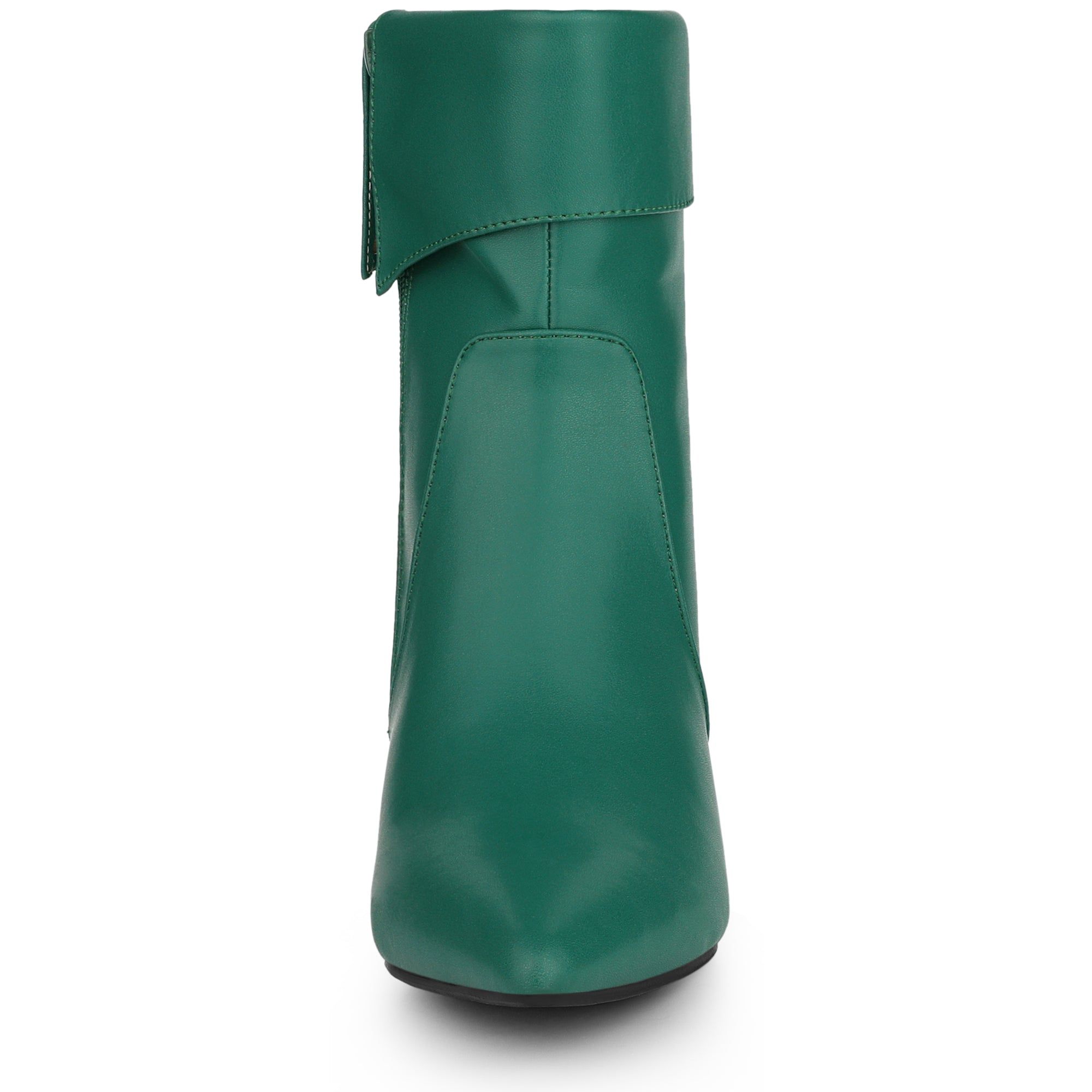 Faux Leather Pointed Toe Kitten Heel Zipper Ankle Booties sold by Allegra K product image thumbnail 2