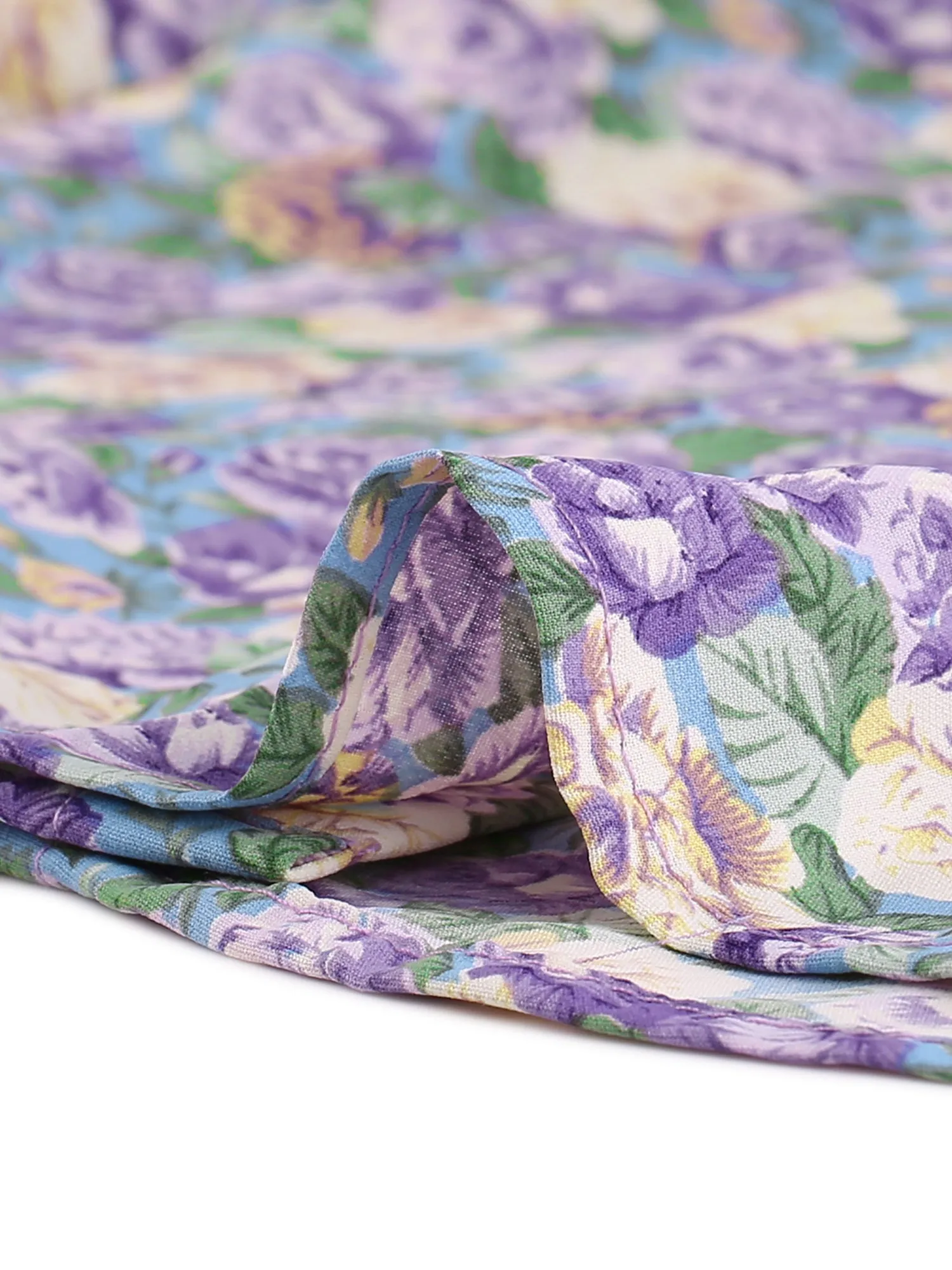 Peter Pan Collar Shirt Ruffle Sleeve Floral Vintage Blouse sold by Allegra K product image thumbnail 5