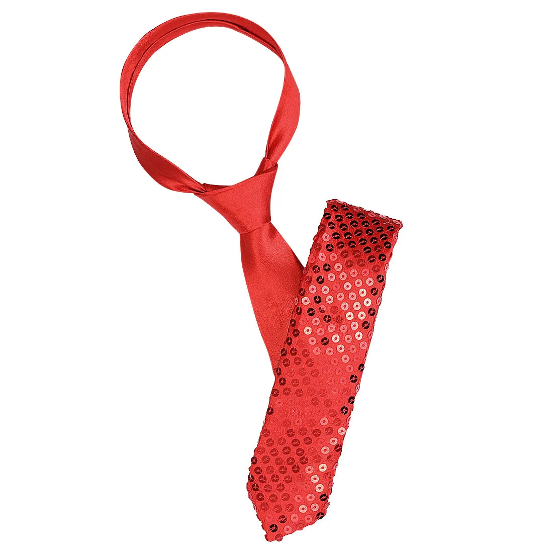 Sequin Ties Self Tied Shine Skinny Necktie Party Costume Tie sold by Allegra K